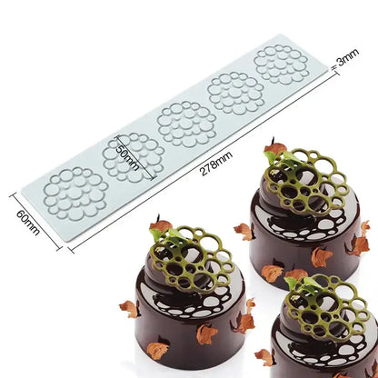 Gray floral and heart leaf silicone mold set for kitchen baking