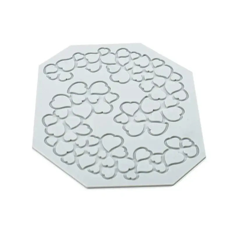 Gray floral and heart leaf silicone mold set for kitchen baking