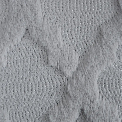 Gray fluffy embroidery cushion cover living room woven textured decor