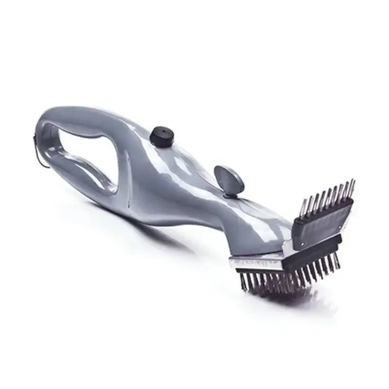 Gray handheld electric grill steam cleaner brush kitchen cooking tool