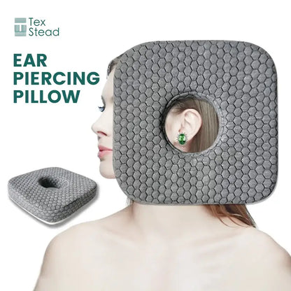 Gray hexagonal textured ear hole sleeper pillow bedroom comfort