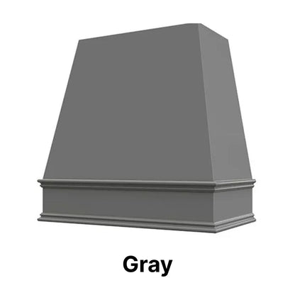 Wood Range Hood With Tapered Front and Decorative Trim - 30", 36", 42", 48", 54" and 60" Widths Available