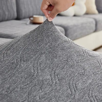 Gray jacquard sofa seat cover living room furniture protector