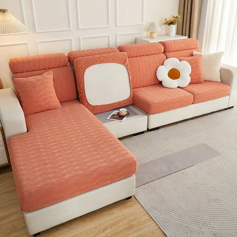 Gray jacquard sofa seat cover living room furniture protector