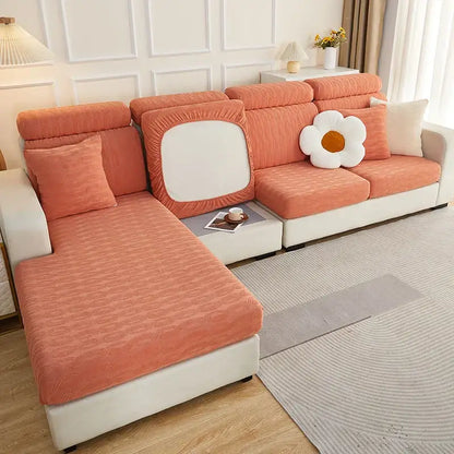 Gray jacquard sofa seat cover living room furniture protector