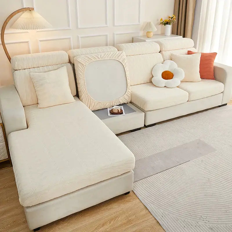 Gray jacquard sofa seat cover living room furniture protector
