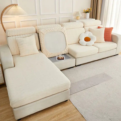 Gray jacquard sofa seat cover living room furniture protector