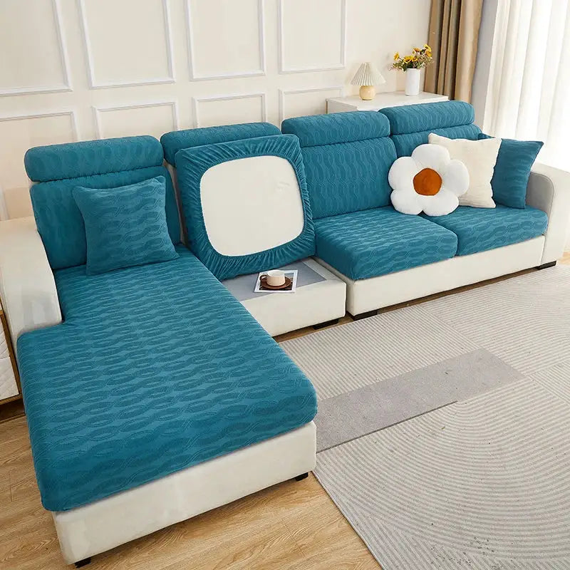 Gray jacquard sofa seat cover living room furniture protector