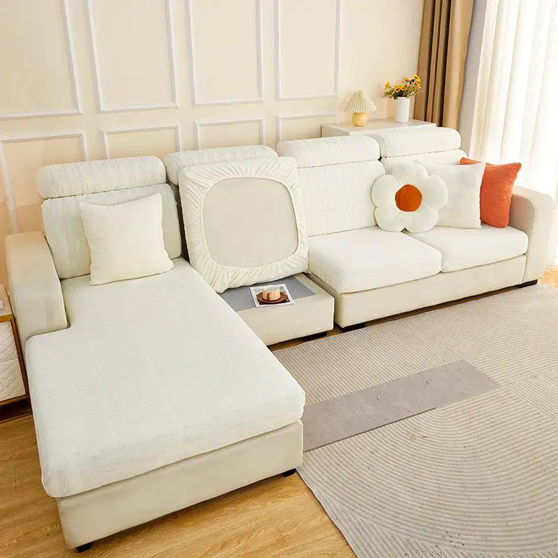 Gray jacquard sofa seat cover living room furniture protector