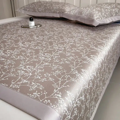 Gray & lavender branch pattern bed mat set bedroom cooling mattress