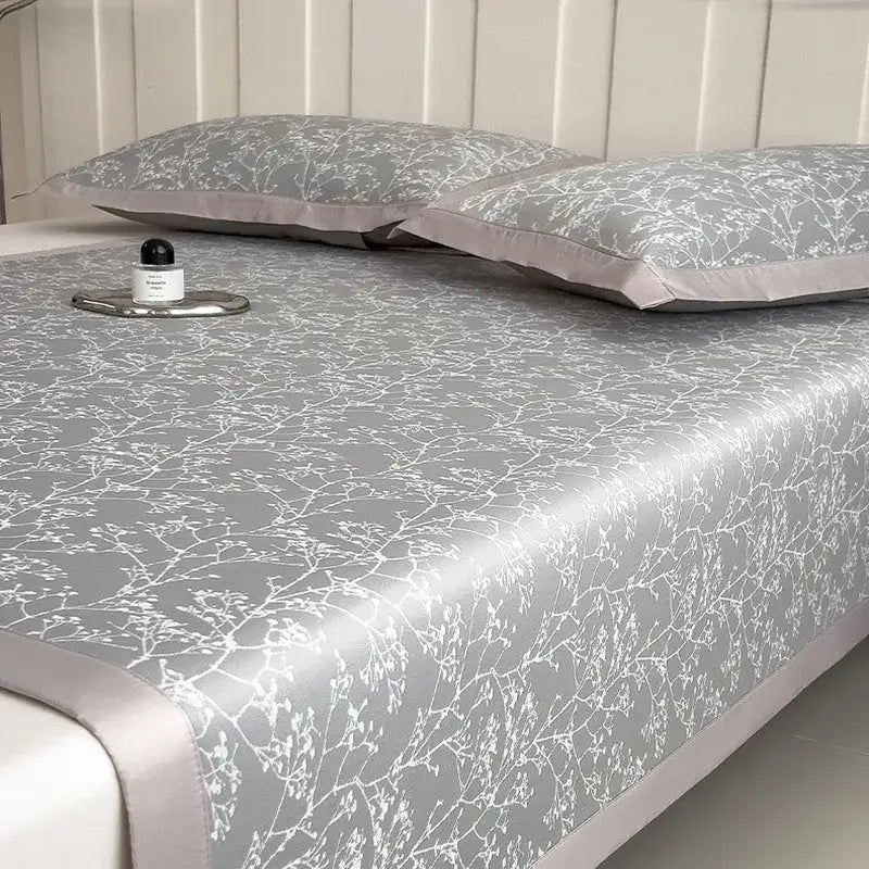Gray & lavender branch pattern bed mat set bedroom cooling mattress