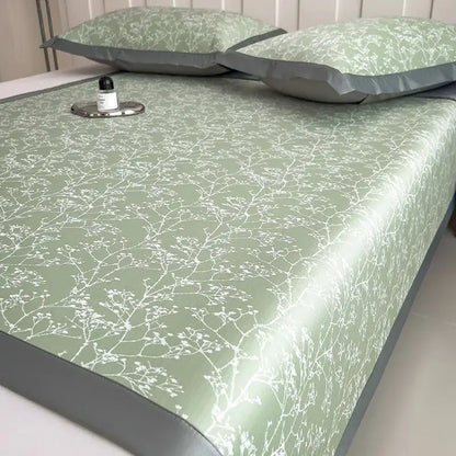 Gray & lavender branch pattern bed mat set bedroom cooling mattress