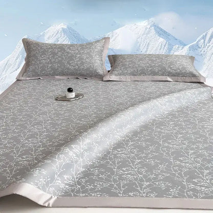 Gray & lavender branch pattern bed mat set bedroom cooling mattress
