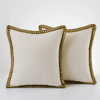 Gray linen square throw pillow covers set bedroom decor