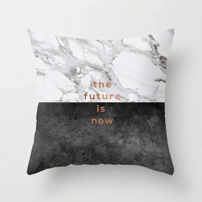 Gray marble & black agate pillow case for living room decor