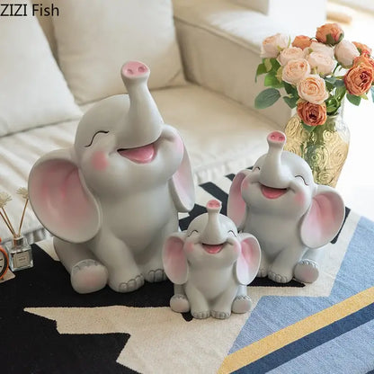 Gray & pink elephant savings jar piggy bank – nursery bedroom decor