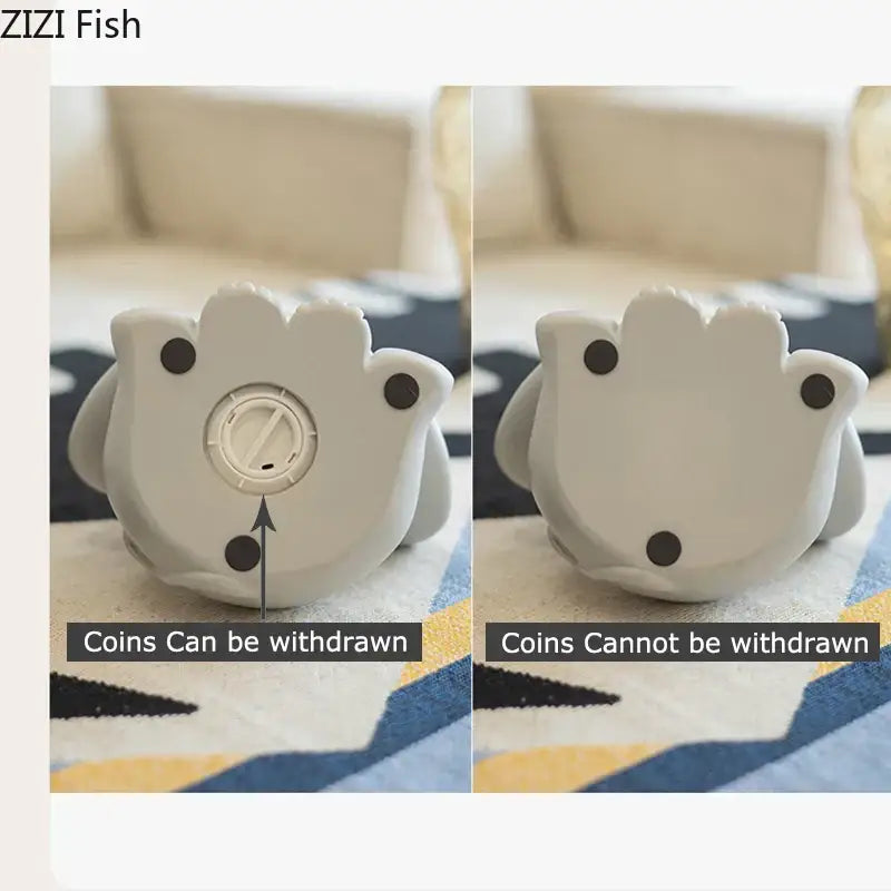 Gray & pink elephant savings jar piggy bank – nursery bedroom decor