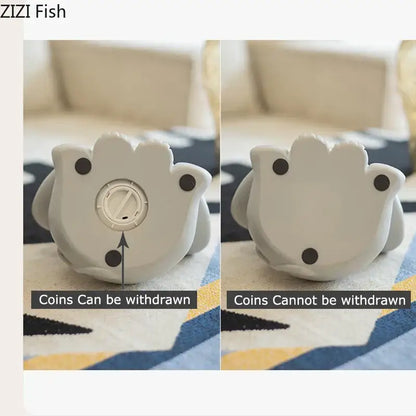 Gray & pink elephant savings jar piggy bank – nursery bedroom decor