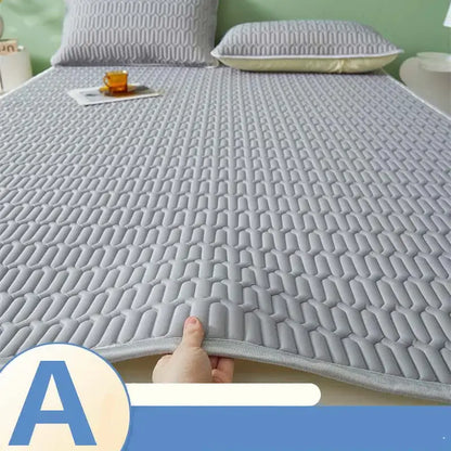 Gray quilted cooling latex summer mat set bedroom bed pad