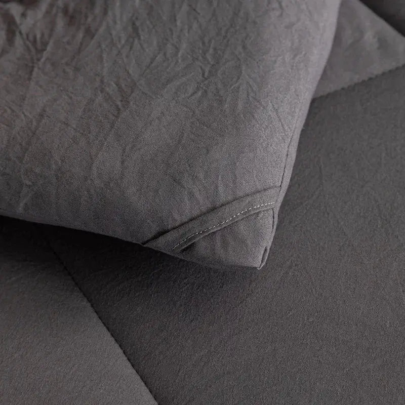 Gray quilted cozy quilt set bedroom soft comforter
