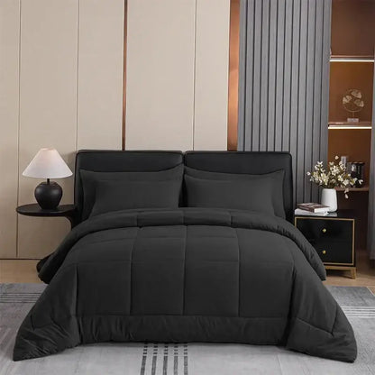 Gray quilted king size comforter bedroom soft plush blanket