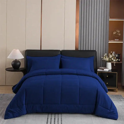 Gray quilted king size comforter bedroom soft plush blanket