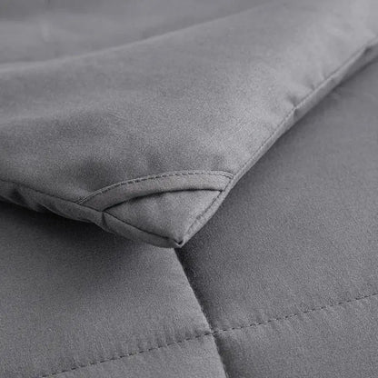 Gray quilted king size comforter bedroom soft plush blanket