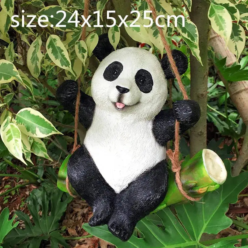 Gray resin cartoon koala swinging garden sculpture outdoor decor