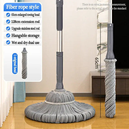 Gray silver easy spin mop with microfiber head for kitchen floors