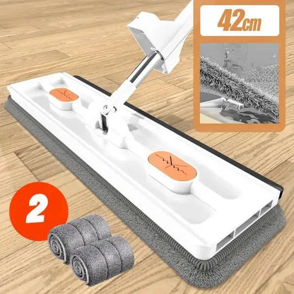 Gray silver easy spin mop with microfiber head for kitchen floors