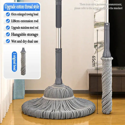 Gray silver easy spin mop with microfiber head for kitchen floors