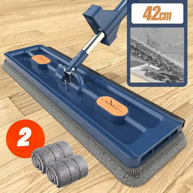Gray silver easy spin mop with microfiber head for kitchen floors