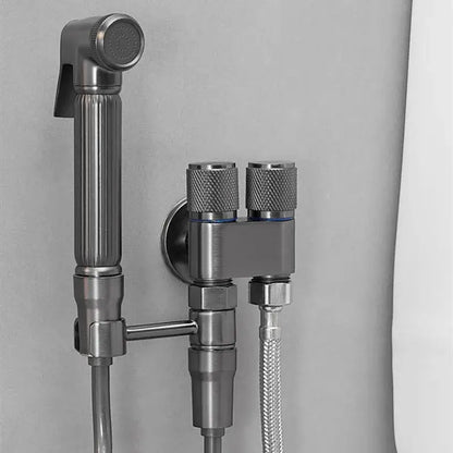 Gray stainless steel bidet faucet set bathroom high pressure spray gun