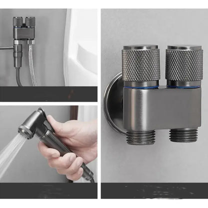Gray stainless steel bidet faucet set bathroom high pressure spray gun