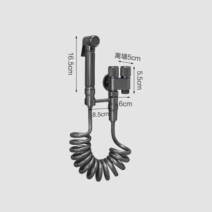 Gray stainless steel bidet faucet set bathroom high pressure spray gun