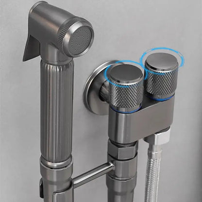 Gray stainless steel bidet faucet set bathroom high pressure spray gun