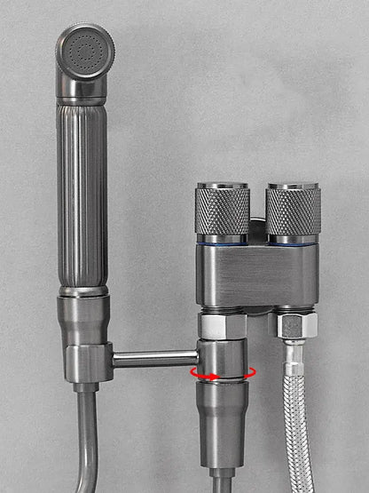 Gray stainless steel bidet faucet set bathroom high pressure spray gun