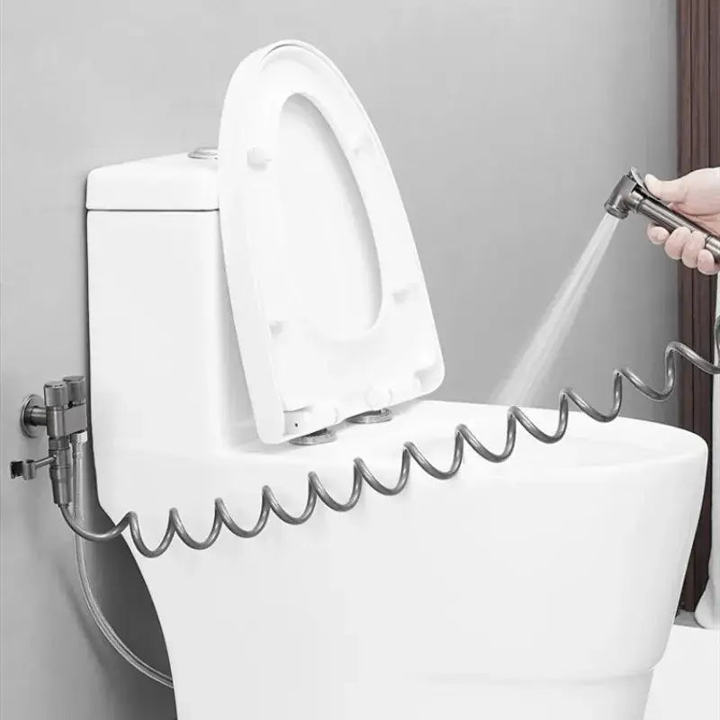 Gray stainless steel bidet faucet set bathroom high pressure spray gun