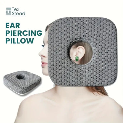 Gray textured comfort ear guard pillow bedroom cnh relief hole