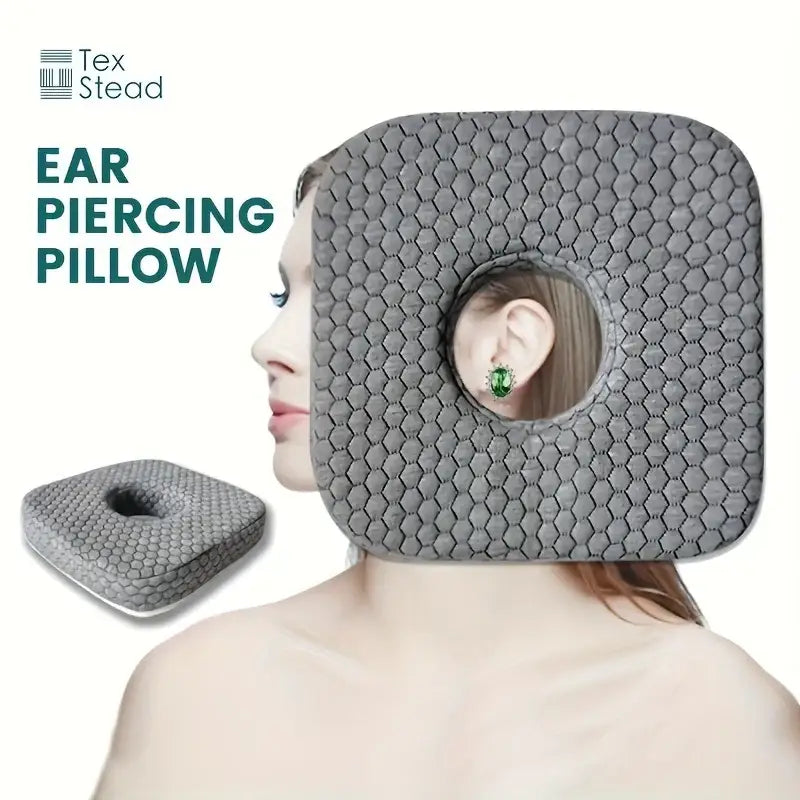 Gray textured comfort ear guard pillow bedroom cnh relief hole