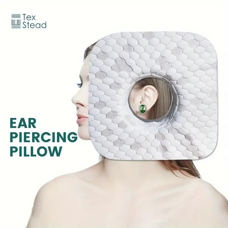 Gray textured comfort ear guard pillow bedroom cnh relief hole