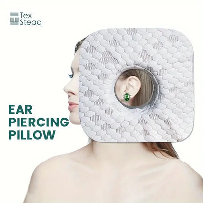 Gray textured comfort ear guard pillow bedroom cnh relief hole