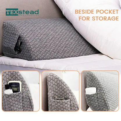 Gray textured memory foam bed wedge pillow bedroom mattress gap filler
