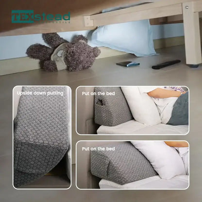 Gray textured memory foam bed wedge pillow bedroom mattress gap filler