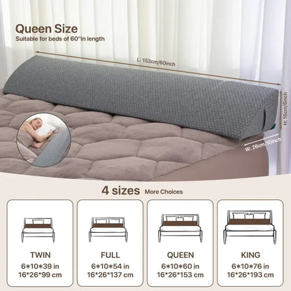 Gray textured memory foam bed wedge pillow bedroom mattress gap filler
