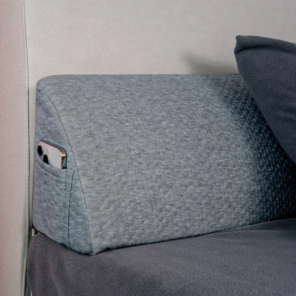 Gray textured memory foam bed wedge pillow bedroom mattress gap filler