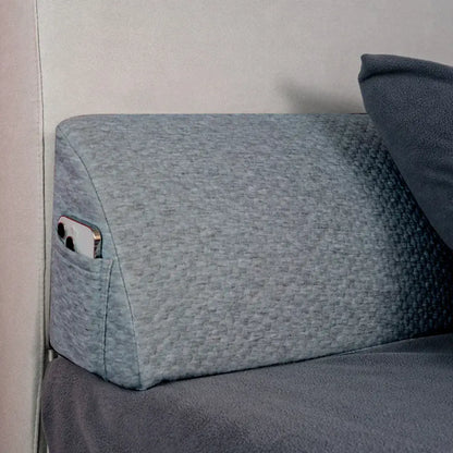 Gray textured memory foam bed wedge pillow bedroom mattress gap filler