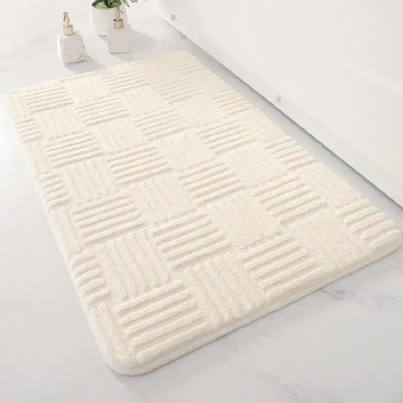 Gray textured striped floor mat bathroom non slip carpet