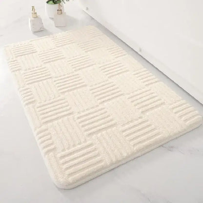 Gray textured striped floor mat bathroom non slip carpet