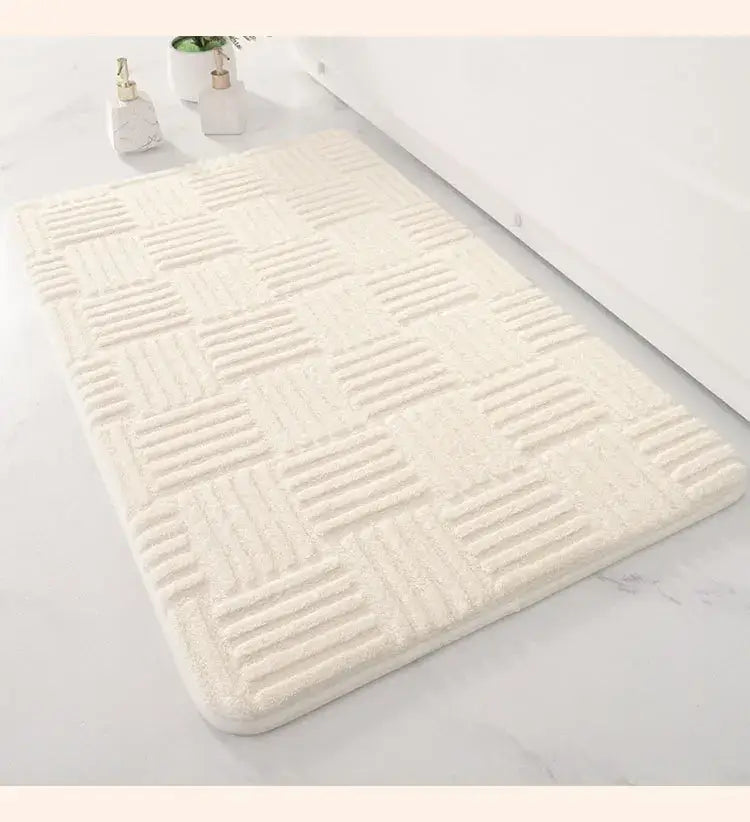 Gray textured striped floor mat bathroom non slip carpet